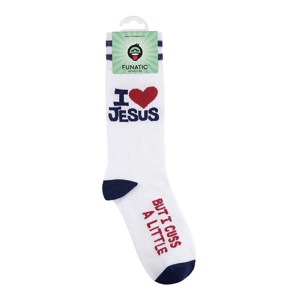 I Love Jesus (But I Cuss a Little) Socks | Funny Socks - HER Home Design Boutique